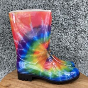 Corky's Tie Dye Rain Boot Women's Size 7 Riverwalk Rubber Mid Calf Colorblock