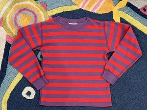 Hanna Andersson Vintage 90's Striped Pajama Top Shirt Purple Red Size 110/Size 5 - Picture 1 of 9