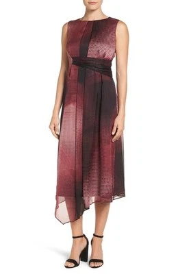 NIC+ZOE 'Digital Age' Print Silk Midi Dress (size 6) - Image 1 of 4