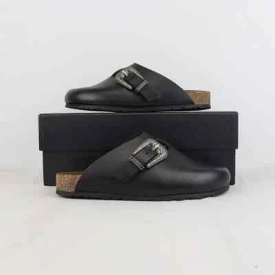 Saint Laurent Paris Silver Buckle Slide Shoes in Black BNWB 42 - Изображение 1 из 4