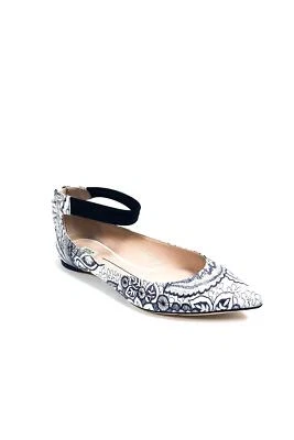 Furla 'Electra' Ankle Strap Leather Ballet Pointed Flats Blue 36.5 NWT! $345 - Image 1 of 4
