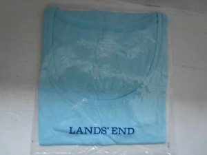 LANDS END Shaped layering scoop T shirt Aqua shell Small BNWT