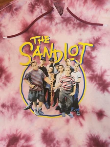 The Sandlot Tie Dye Graphic Lightweight Hoodie Sweatshirt Red Pink Mens Sz XL - Picture 1 of 5