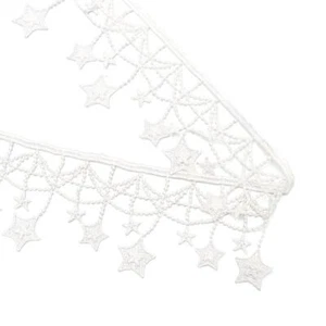 Polyester Tassel Lace Trim White Star Ribbon Trim Sewing Fringe DIY - Picture 1 of 4