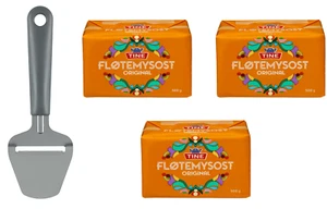 Tine Brunost Fløtemysost Norwegischer Braunkäse Ostehøvel Käsehobel 3X500g - Bild 1 von 1