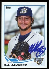 2013 Topps Pro Debut RJ R.J. ALVAREZ Signed Card autograph AUTO A'S ATHELTICS