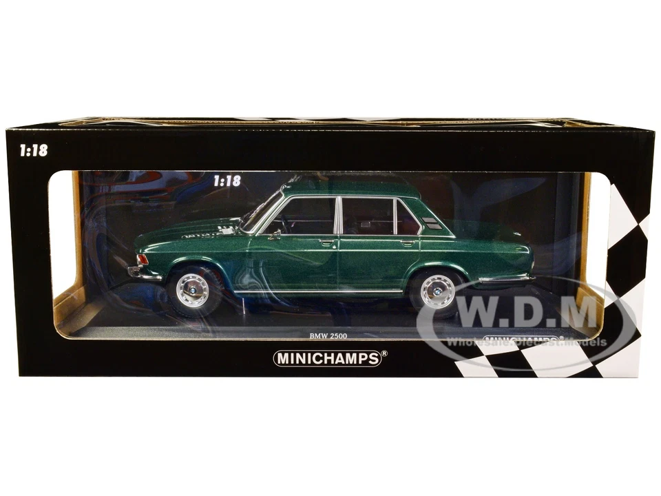 Minichamps 1 18 BMW 2500 GREEN METALLIC 1968 diecast model 155029201