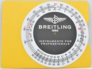Breitling Slide Rule Navitimer Pilot Computer Card Chronograph Watch Yellow - Picture 1 of 2
