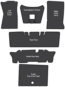 1965-1973 Ford Mustang Convertible EVA Sound Deadener 6pc - Picture 1 of 1