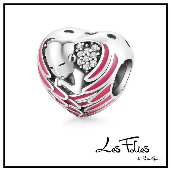 Charm Cuore angelo custode bimbo in argento 925 - Les Folies - Immagine 1 di 4