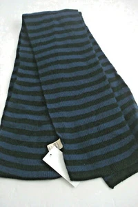 Sciarpa donna lavorata a maglia blu a righe blu vecchio navy nuova con etichette - Foto 1 di 3