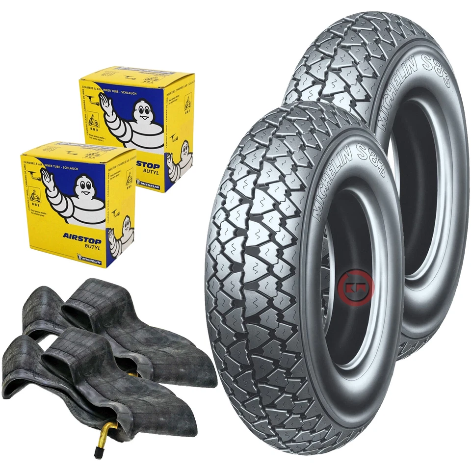 KIT 2 GOMME RUOTE MICHELIN S83 RINFORZATE 350/10 VESPA PX125 PX150 PX200 3.50.10