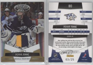 2010-11 Certified Mirror Gold Materials Prime /25 Pekka Rinne #80