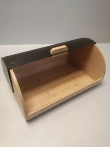 Brotkasten, Bamboo/Metall, schwarz, ca. 39 x 27 x 19 cm, Brotaufbewahrung, Trend - Bild 1 von 2
