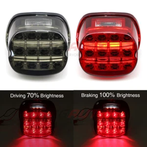 For Harley Dyna Fat Bob FLHT XL 883 1200 Tail Rear LED Light Running Brake Lamp - Picture 1 of 10
