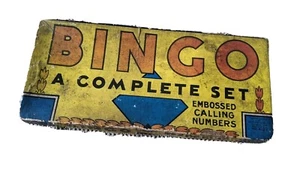 Antique Milton Bradley 1936 Bingo Game 15 Cards & Embossed Wooden Numbers - Picture 1 of 6