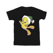 Looney Tunes Girls Tweety Christmas Hat Cotton T-Shirt (BI25925)