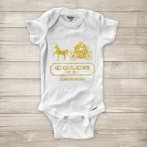 Cinderella Pumpkin Custom Glitter Princess Funny Baby Bodysuit Infant One-Piece - Picture 1 of 2