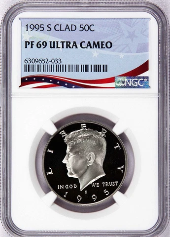 1995-S Proof Kennedy Half, Graded PF69UC by NGC ~ NEW Patriotic OSR Label! Cover