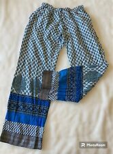 Punjammies By Sudara India Women’s Blue Print Lounge Pants Boho Size Medium