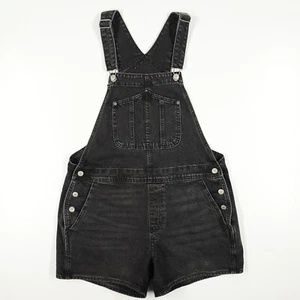 Pantalones Cortos Old Navy Negros Denim Babero Pantalones Cortos Grunge Fest Y2K Para Mujer Grandes - Imagen 1 de 15