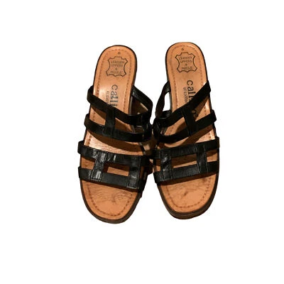Callisto Of California Leather Heeled Sandals Black Size 6  - Imagem 1 de 4