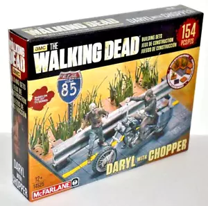 Walking Dead Building Set Daryl Dixon with Chopper, roadway scene, zombie walker - Picture 1 of 3