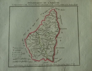 BELLE CARTE ARDECHE RHONE ALPES PRIVAS LARGENTIERE TOURNON NAPOLÉON EMPIRE 1802 - Foto 1 di 2