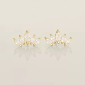 14K ECHTES massives Gold Marquise CZ Ohrstecker Push Back Tragus Nieten Piercing - Bild 1 von 4