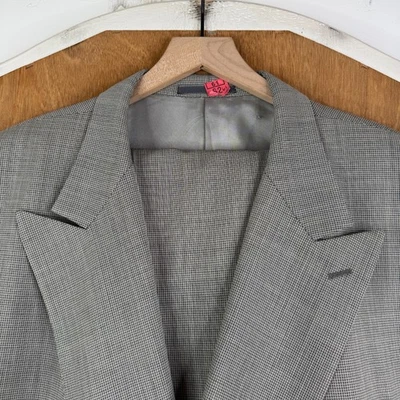 Traje De Colección Doble Pecho Para Hombres 56XL Gris 6x2 Super 100s Lana Tallia Pantalones 52x33 Foto 1 de 4