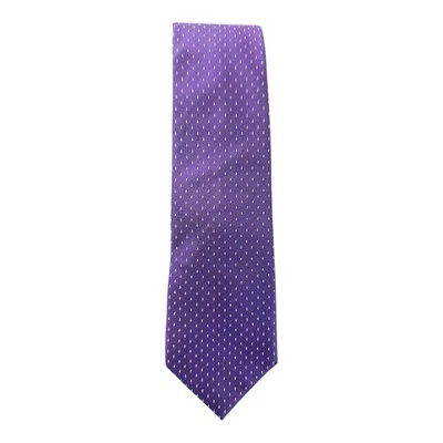 Corbata Bruno Piattelli Lujo Estrecha Delgada Púrpura Blanca Punto Seda Foto 1 de 3