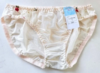 Calcinha tricot japonesa de náilon bordada lisa renda leve BL 101-4 EUA S/M JP L - Imagem 1 de 4