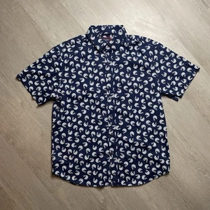 UNTUCKit Pinon Uomo Taglia Media M 100% Cotone Manica Corta Navy Fiore Floreale - Foto 1 di 7