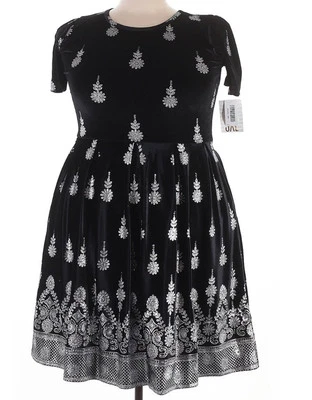 Vestido para mujer LuLaRoe talla 3XL Amelia elegante negro terciopelo plateado sumergido nuevo con etiquetas Foto 1 de 4