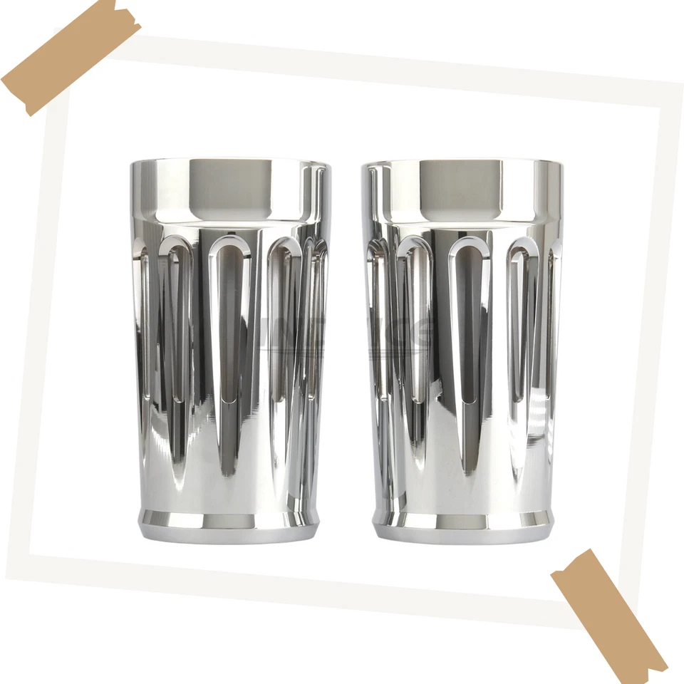 49mm Chrome Fork Slider boots Covers for Harley Touring Road King/Tri Glide Foto 1 de 4
