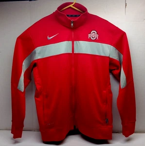 Nike Dri Fit Ohio State Buckeyes SEWN Logo Full Zip Long Sleeve Jacket SZ LG VGC - Picture 1 of 5