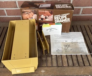 VTG Flambeau Under Cabinet Recipe Drawer , Gold, Plastic, Open Box - Picture 1 of 12