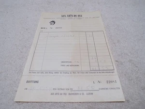 VINTAGE AUX ARTS DU FEU BUCHECKER & CO. LUZERN-LUZERN, SCHWEIZ RECHNUNG - Bild 1 von 2