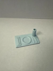 PLAYSKOOL Dollhouse BLUE CAFETERIA FOOD TRAY Place Setting for Loving Family - Picture 1 of 6