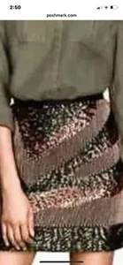 H and M Multi Color Sequins Sparkly Mini Skirt Size 2 - Picture 1 of 4