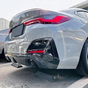 Gloss Black Rear Bumper Trims for BMW G26 4 Series 20-Present - Picture 1 of 6