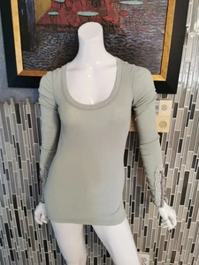 Free People langes Thermooberteil Damen klein grün Y2K Babydoll 00294 - Bild 1 von 6