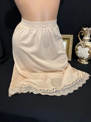 Vtg OLGA S Satin Shiny Hinge Lace Dress SKIRT Slip Half Slip Slippery Slip OLGA - Image 1 of 4