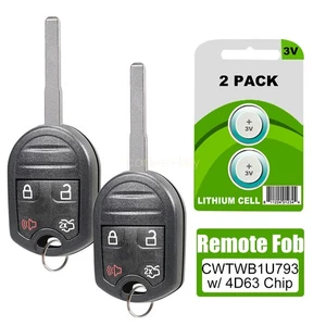 2 For 2015 - 2019 Ford Fiesta Keyless Entry Key Remote Fob CWTWB1U793 164-R7976 - Picture 1 of 9