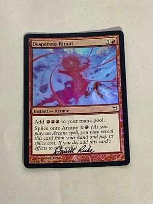 MTG FOIL Signed Desperate Ritual Champions of Kamigawa Magic the Gathering - Image 1 of 2