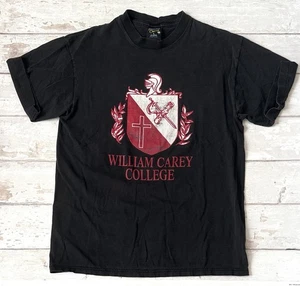 Vintage L/G William Carey College Black Tee Tshirt Shirt Size Large 100% Cotton - Picture 1 of 3
