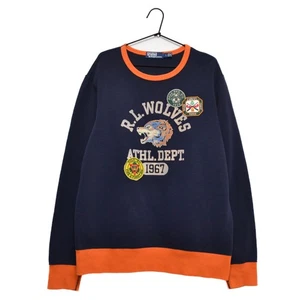 Polo by Ralph Lauren Wolves Athl.Dept. Sweatshirt Herren Blau Marine Größe L - Bild 1 von 10