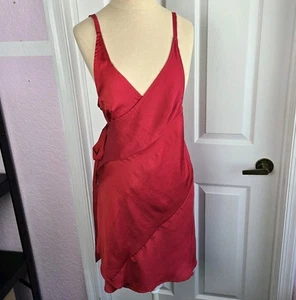 Intimate Free People Like Me Or Love Me rotes Satin Wickel-Schlupfkleid Damen Gr. L - Bild 1 von 12