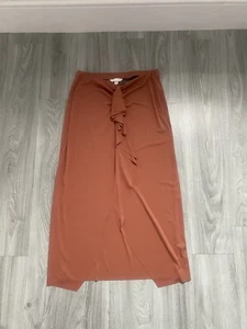 Ladies H&M Skirt Terracotta Tan Brown Medium This Season Frill 12 14 - Picture 1 of 3