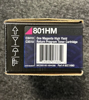 Lexmark 80C1HM0 CX410 CX510 Magenta High Yield Toner 3k Genuine OEM Quick Ship! - Image 1 of 4